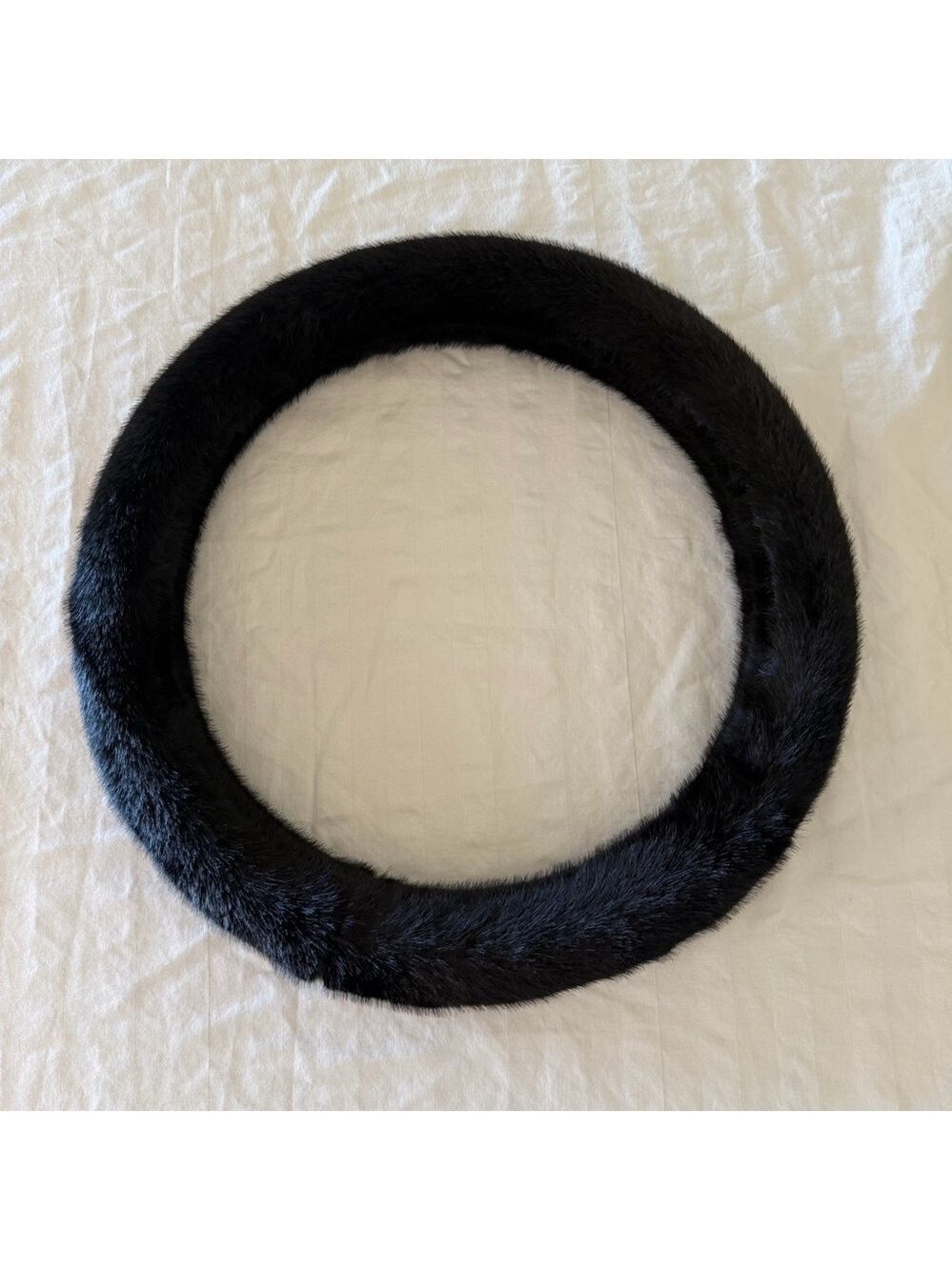 Black Plush Steering Wheel Cover #260520